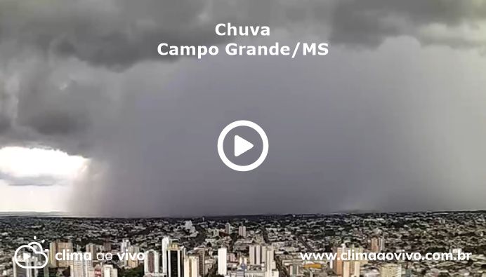 na imagem mostra a passagem de chuva isolada em Campo Grande no Mato Grosso do Sul